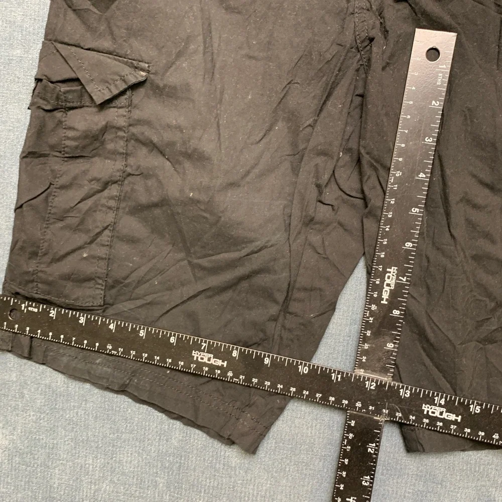 Beverly Hills Polo Club Cargo Shorts Mens 30 Black Cotton Stretch Hiking Outdoor